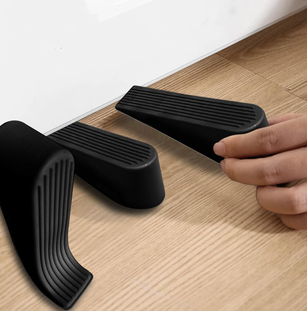 RINGSUN 4-Pack Door Stoppers for Bottom of Door, No-Slip Rubber Door Stopper Door Wedge, Ideal for Floor and Carpet Surfaces image number 3