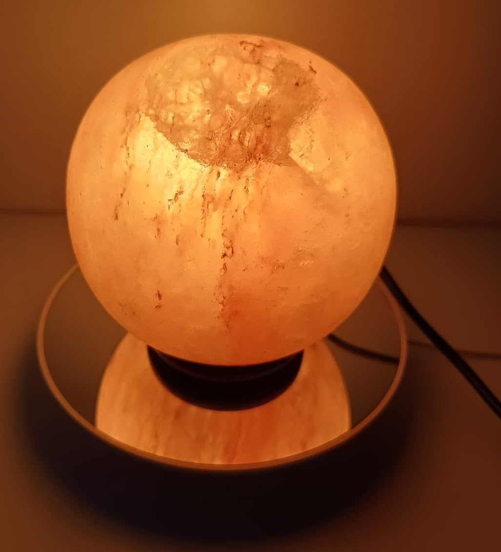 3.5-4 KG Himalayan Premium round Globe Salt Lamp 100% Authentic, Beautifully Hand Crafted round Globe Comes with Complete Electric Fitting image number 4