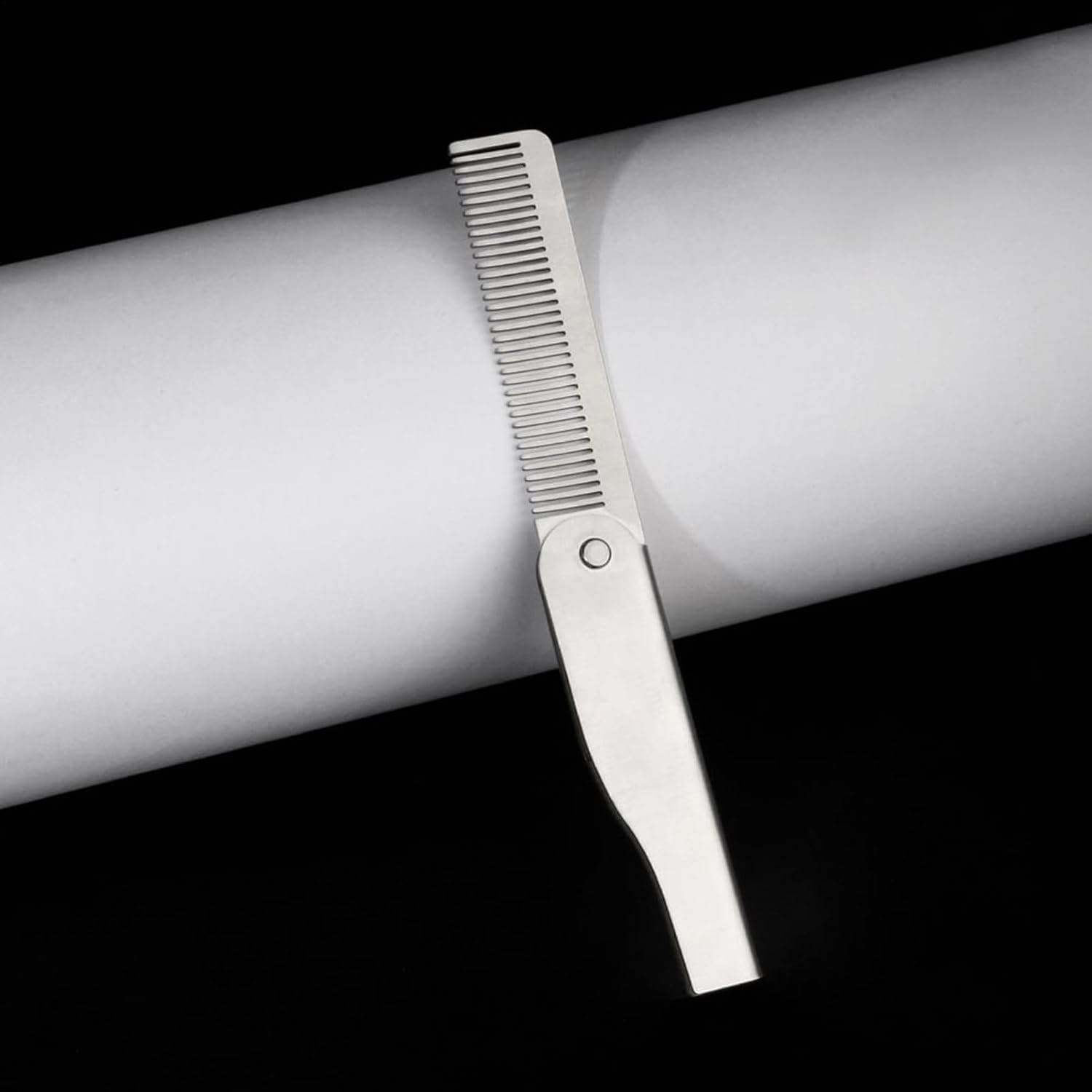 Beard Comb for Men | Dad Him Beard Brush,Foldable Stainless Steel Portale Brush for Home Grooming Men Dad Husband Styling Adult Travel - Black image number 5