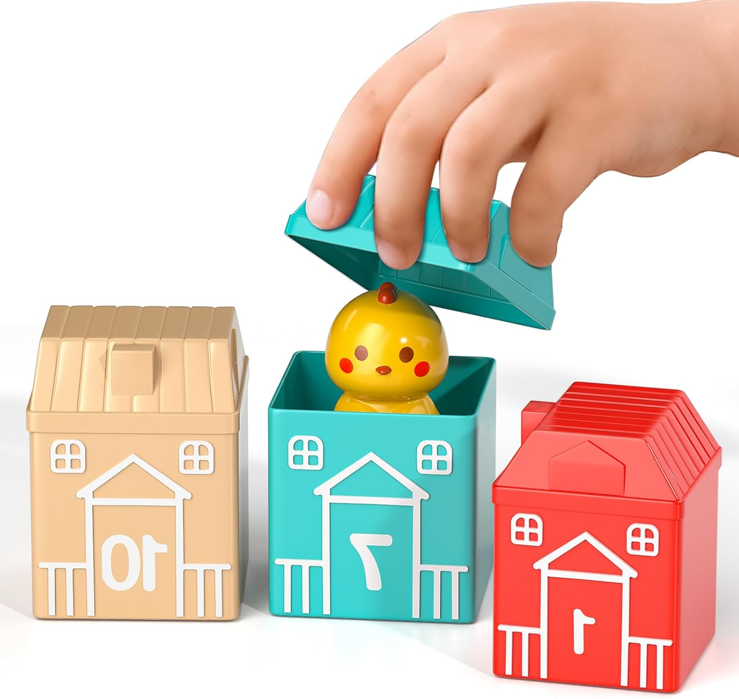 JUKUDAHU Farm Animals Toy Set for Kids 1 2 3 4 Years Old - Matched Game with 10 Barns, Counting, Color Sorting, Sensory Preschool Learning for Toddlers 1-3, Birthday Baby Boys Girls Ages 12-18 Months image number 3