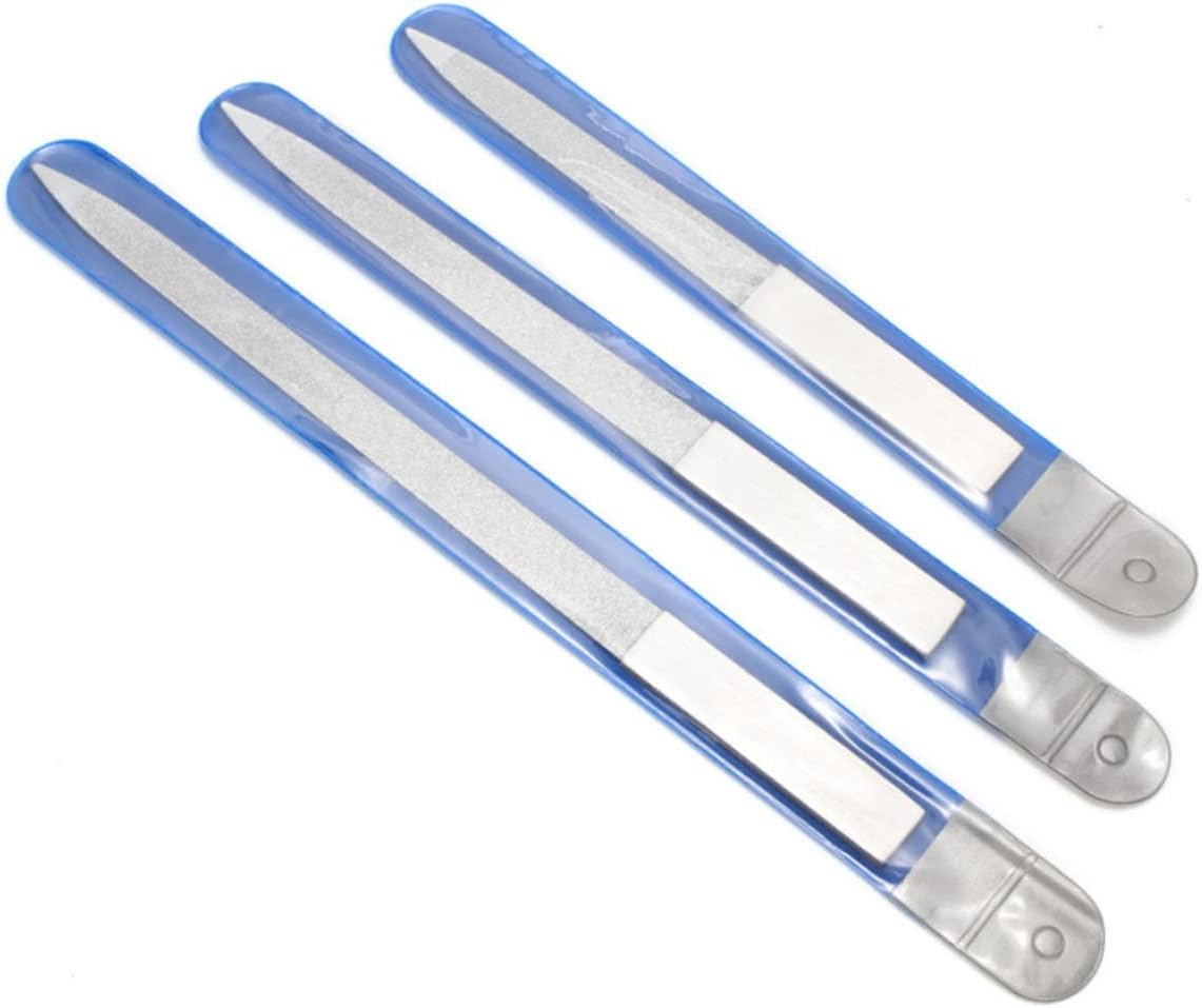 GLEAVI 6Pcs Stainless Steel Nail Files Double Sided Carborundum for Fingernails and Toenails Manicure Tools for Smooth Finishing Travel-Friendly Design