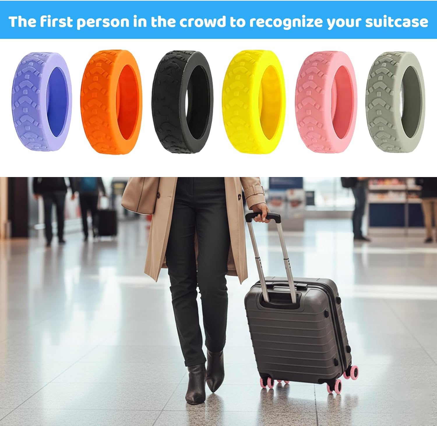 14 Pack Luggage Wheel Protectors, Suitcase Wheel Covers for Luggage and Cart, Durable Protectors for Travel, Universal Fit for Most Suitcases image number 3