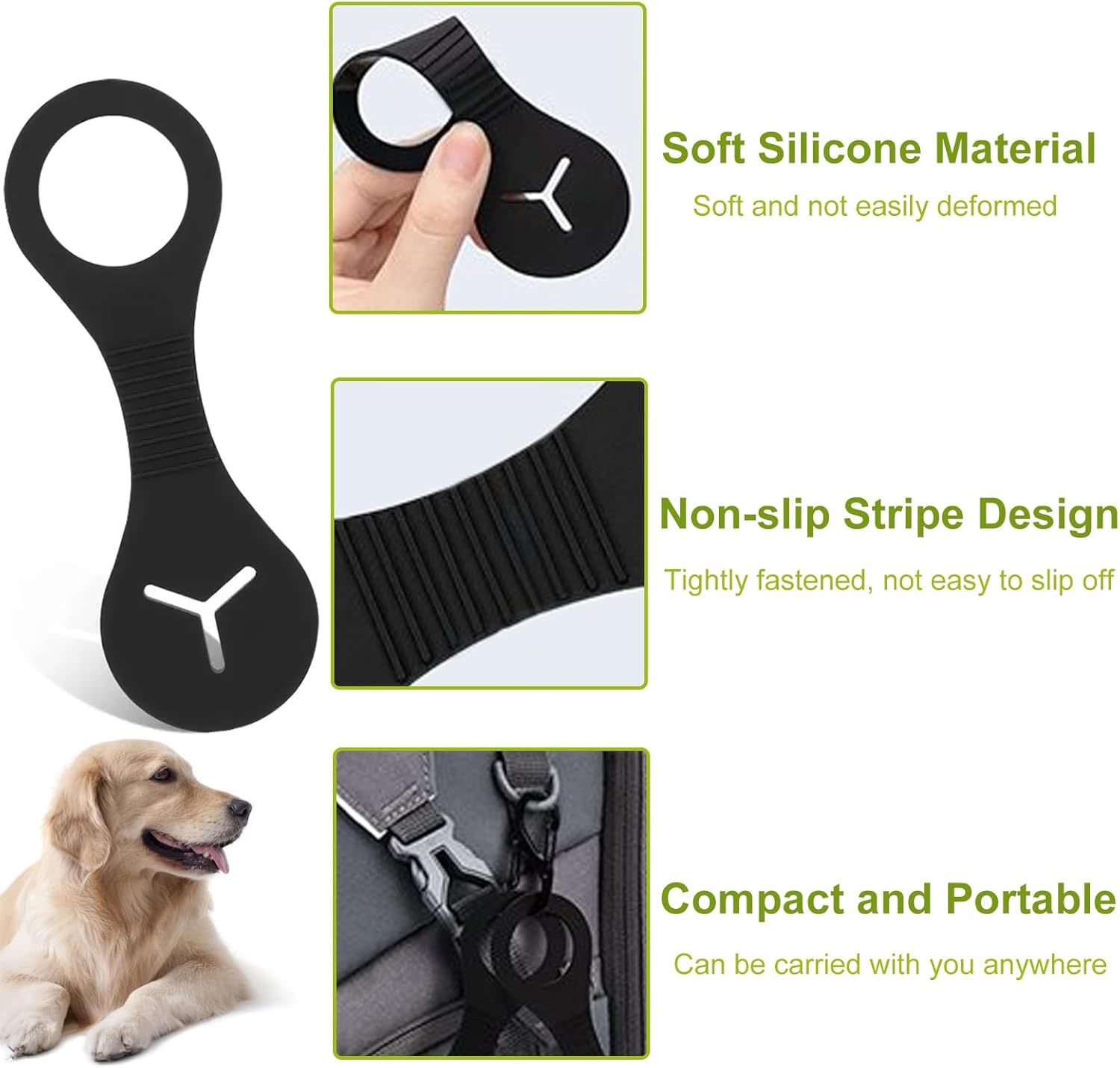 KASESSS Pack of 6 Silicone Waste Bag Holder, Dog Waste Bag Holder for Lead, Flexible Dog Waste Bag Clips for Dog Walks, Waste Bag Dispenser with Non-Slip Strips, Dog Waste Bag Dispenser image number 2