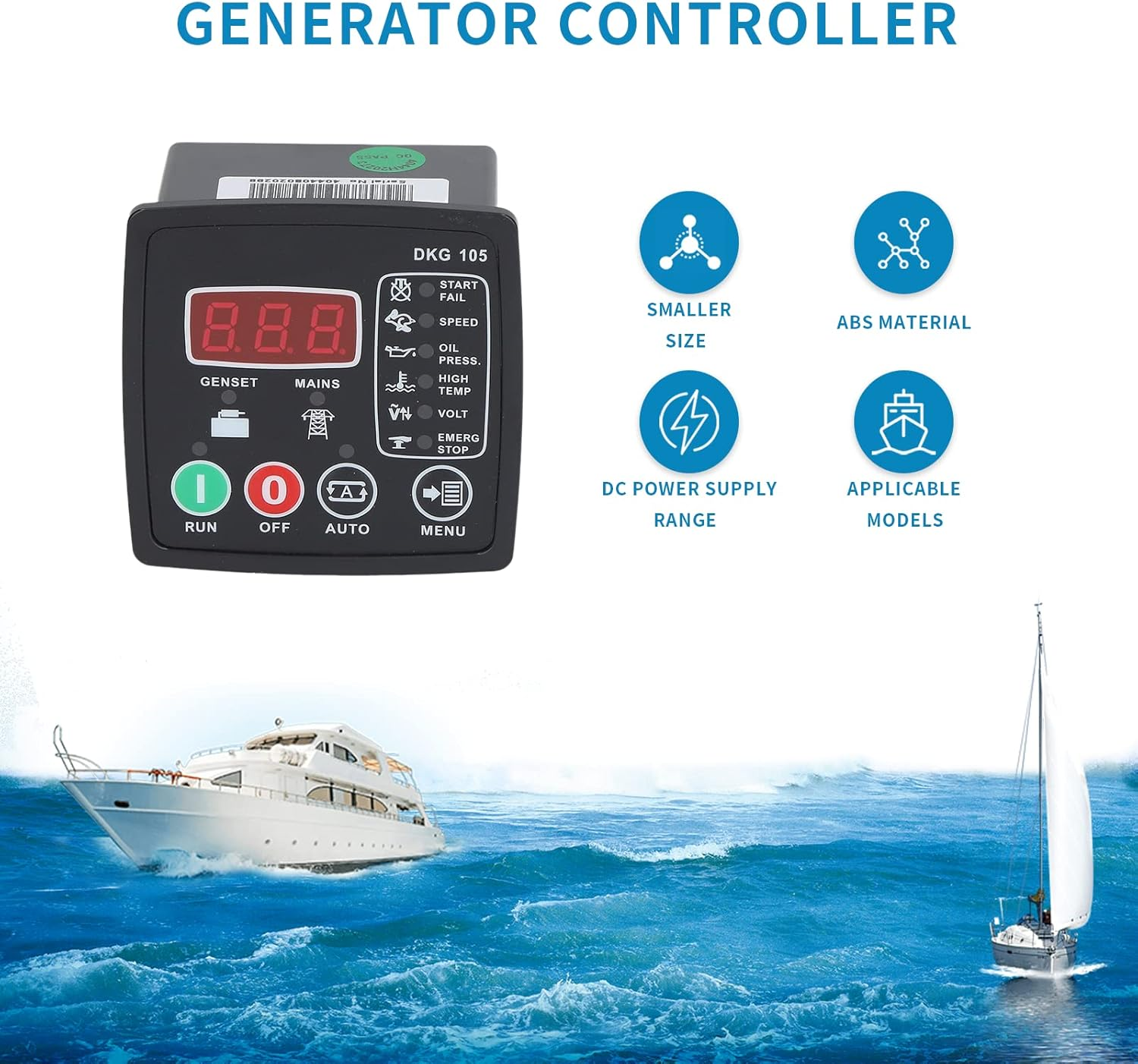 Engine Generator Controller, Remote Start Stop Generator Controller, DC 9-33V Flame Retardant Universal Generator Controller for Ships or Generator Communication image number 3