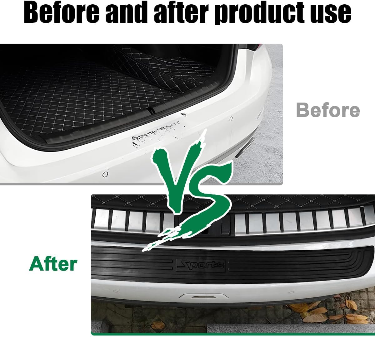 Car Rear Bumper Guard, Anti-Scratch Auto Trunk Door Entry Protector, Non-Slip Bumper Protection Strip for Most Cars, Suvs, Trucks, Universal Exterior Car Accessories (Sport, 35") image number 4