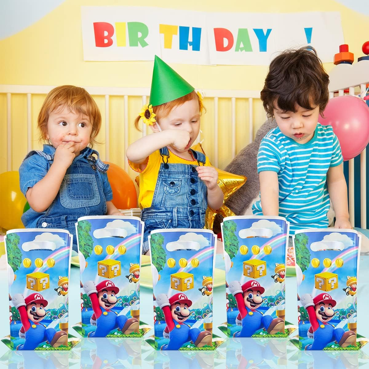 Venanoci 30Pcs Super Bros Mario Party Gift Bags Girl and Boy Birthday Party Supplies Decorates image number 4