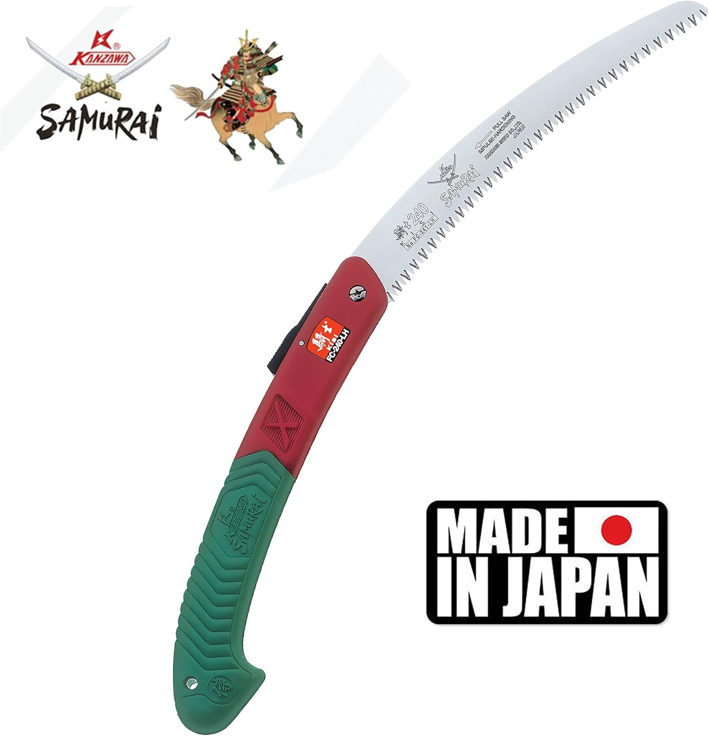 Samurai KISI FC-240-LH / 9 1/2" (24Cm) Folding Curved Blade Saw Made in Japan image number 3
