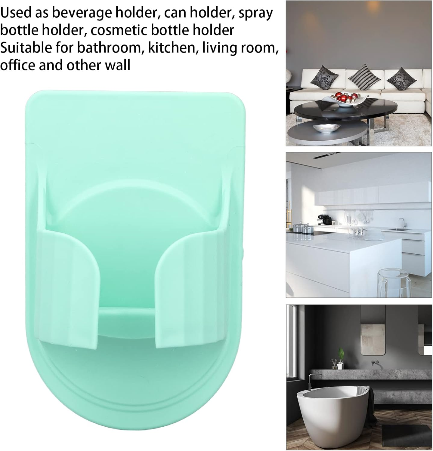 Shower Beer Holder, Flat Appearance TPR Material Drink Holder for Kitchens for Bathroom Green image number 6
