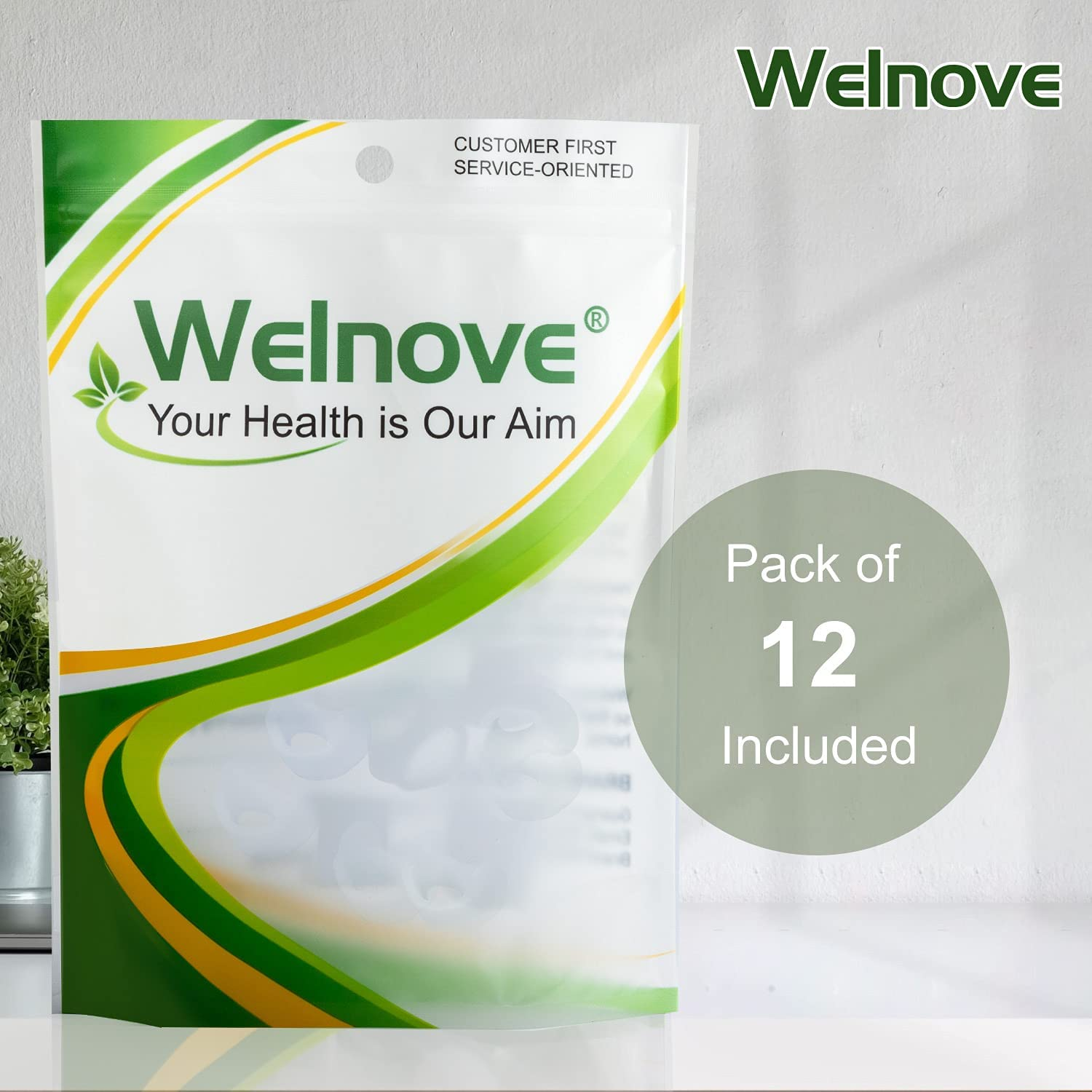 Welnove Gel Toe Separator, Pinky Toe Spacers, Little Toe Cushions for Preventing Rubbing & Relieve Pressure (Pack of 12) image number 3