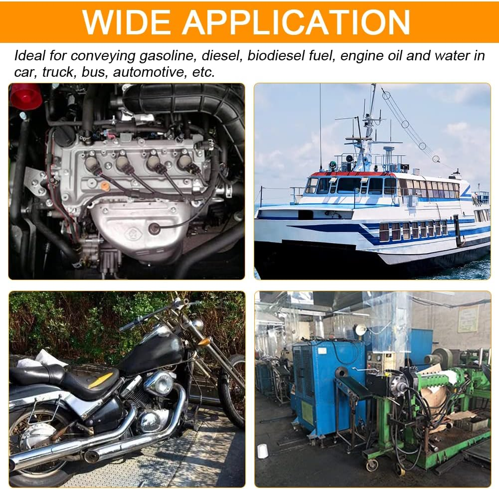 Fuel Line 1/2 Inch ID NBR Fuel Line Hose 8AN Rubber Push on Fuel Hose for Small Engines 10 Feet image number 4