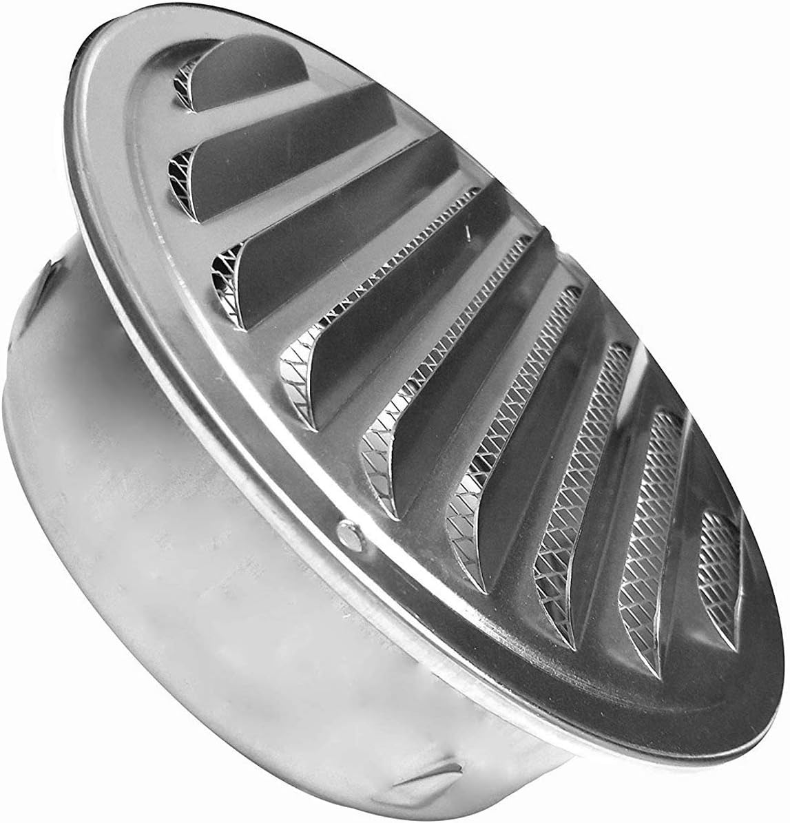 6 Inch Louvered Grille Cover Vent Hood Wall Air Vents with Built-In Fly Screen Mesh - 304 Stainless Steel Ventilation Outlet image number 4