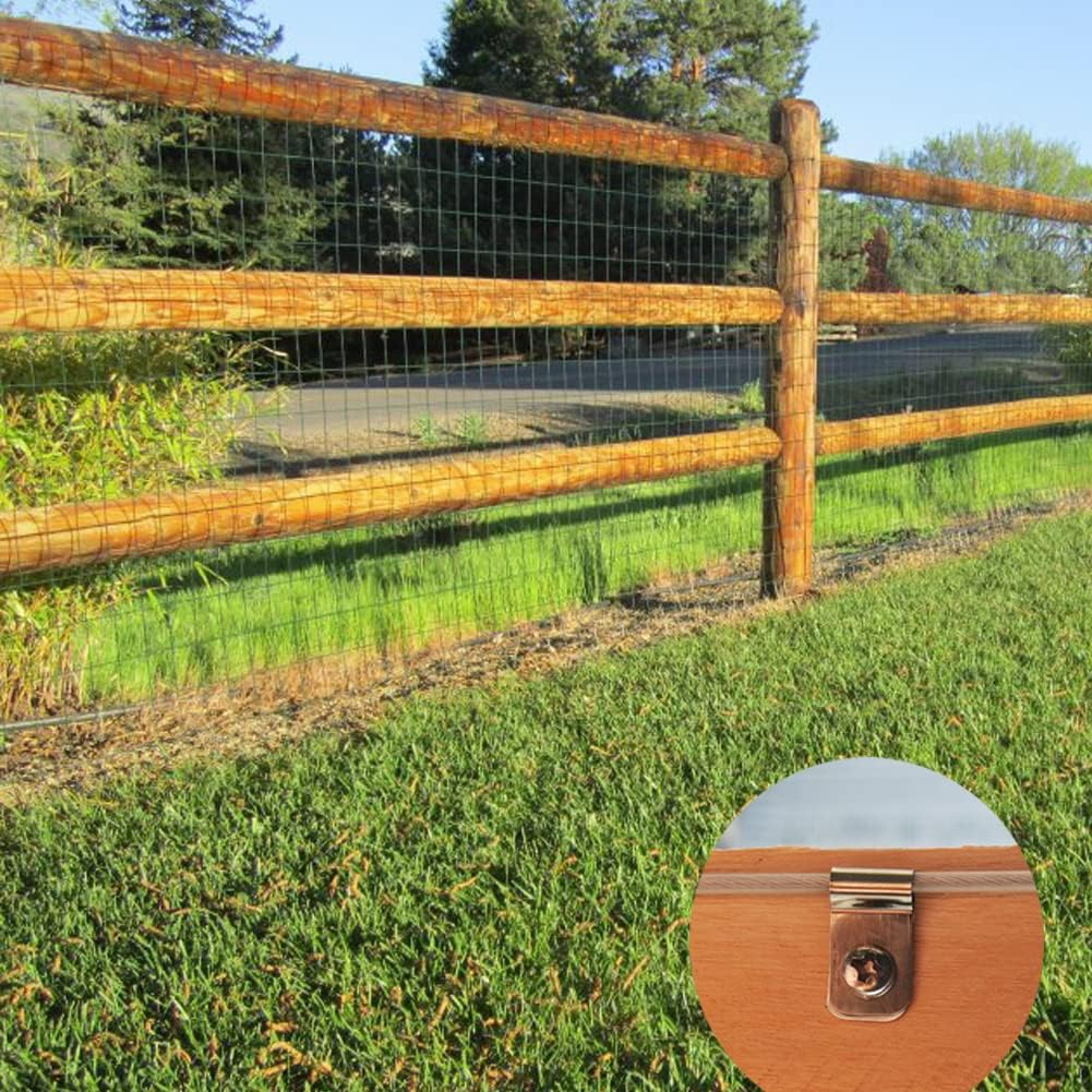 200 Pcs Silver Stainless Steel Wire Clamps, Agricultural Fencing Mounting Clips, 12-16 Gauge Welded Wire to Wood, Metal or Vinyl Fence image number 3