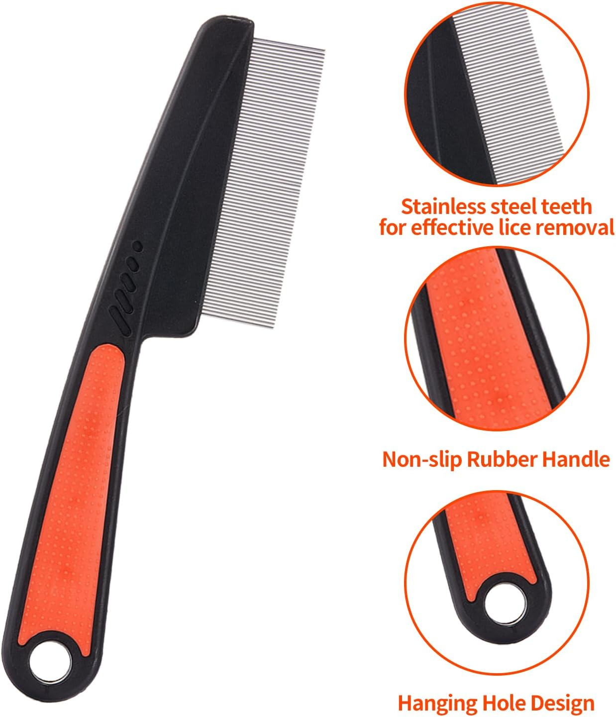 Dandruff Comb, Stainless Steel Fine Tooth Comb, Scalp Psoriasis Comb, Dandruff Remover Comb Scalp Sweep Detoxing Comb, Lice Comb for Scalp Massage Combs for Women Men, Set of 3 image number 4