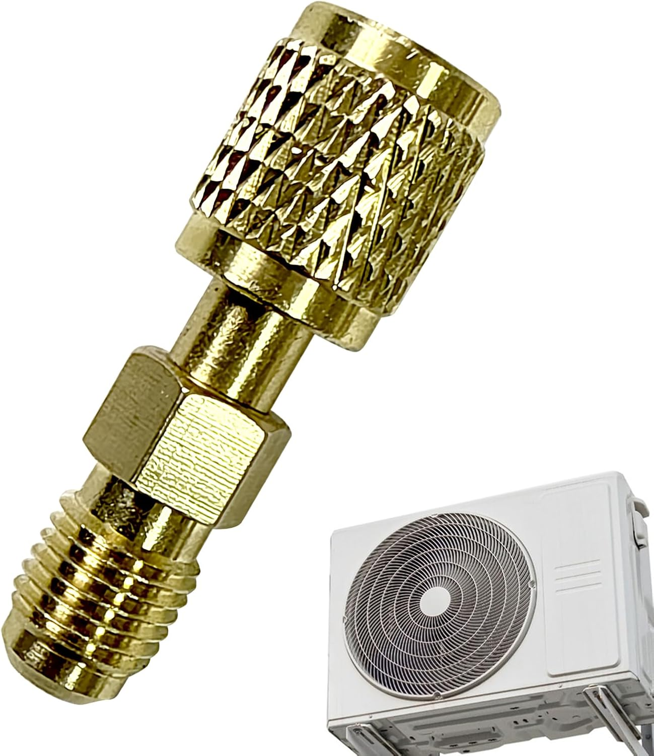 Refrigerant Tank Adapter,Refrigerant Hose Adapter | Reverse Thread Fitting, 1/4 Inch Connector Precise Charging HVAC Ductless Split Unit image number 2