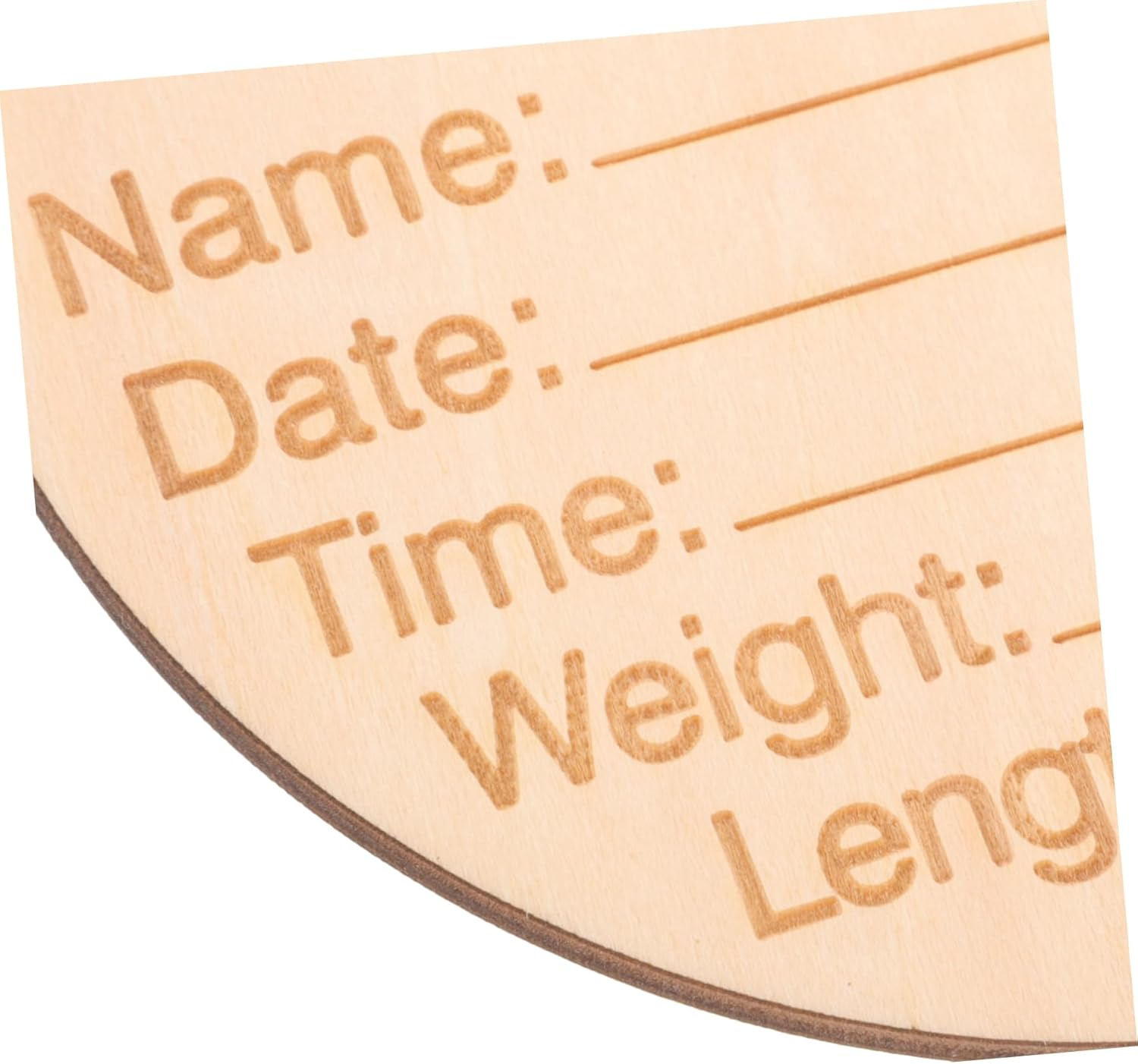 VANZACK Wooden Birth Announcement Sign for Newborn 2Pcs round Milestone Cards Design for Baby Photos Engraved Wooden Name Signs image number 2