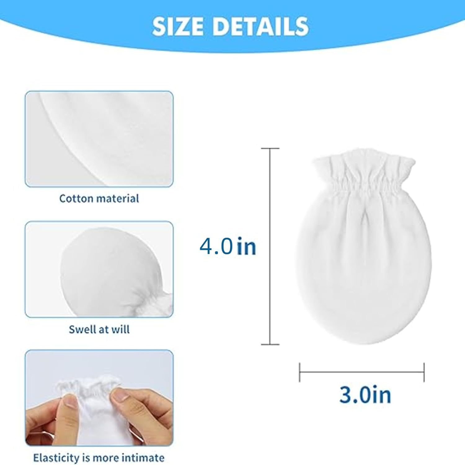 Liwely 12 Pairs Unisex-Baby No Scratch Mittens, 100% Cotton, Solid White image number 4