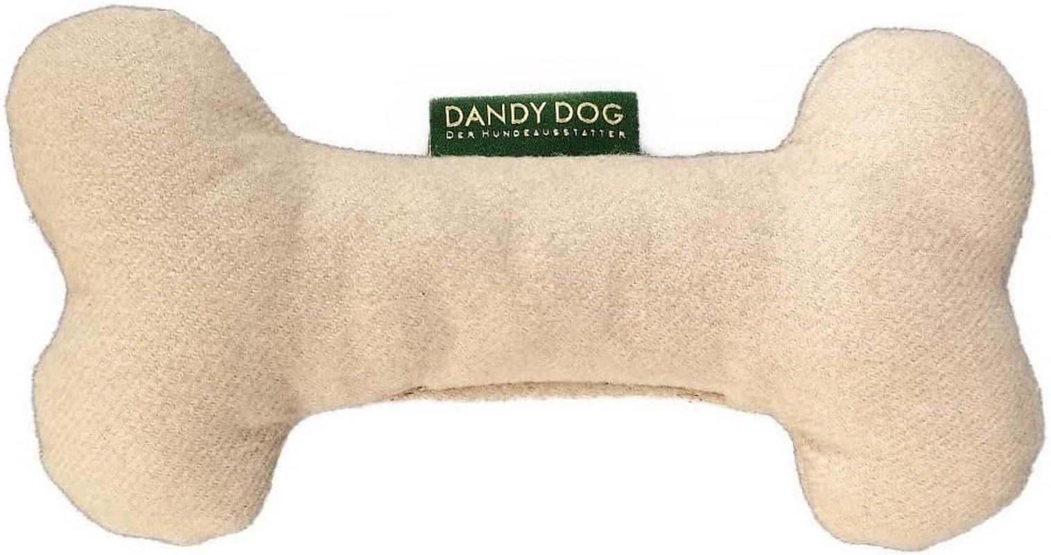 Dandy Dog Dog Toy Felt Light Beige Bone Size S/M