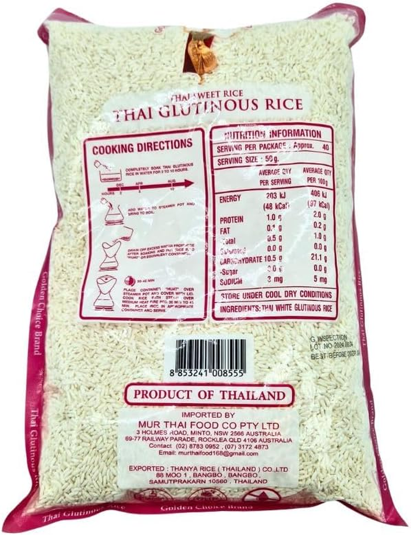 Golden Choice Thai White Glutinous Rice 2Kg