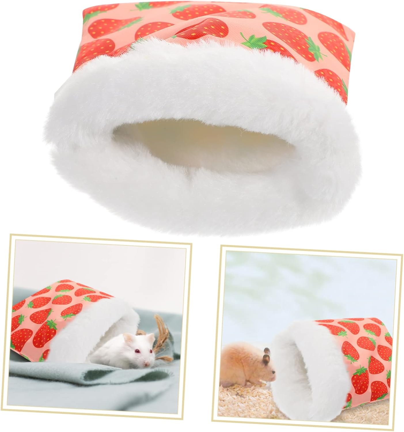 FRCOLOR 2Pcs Hamster Sleep Pouch Warm Bed Cotton Hideout for Guinea Pig Small Animals for Hamster Winter Pouch Sleeping Bed image number 3