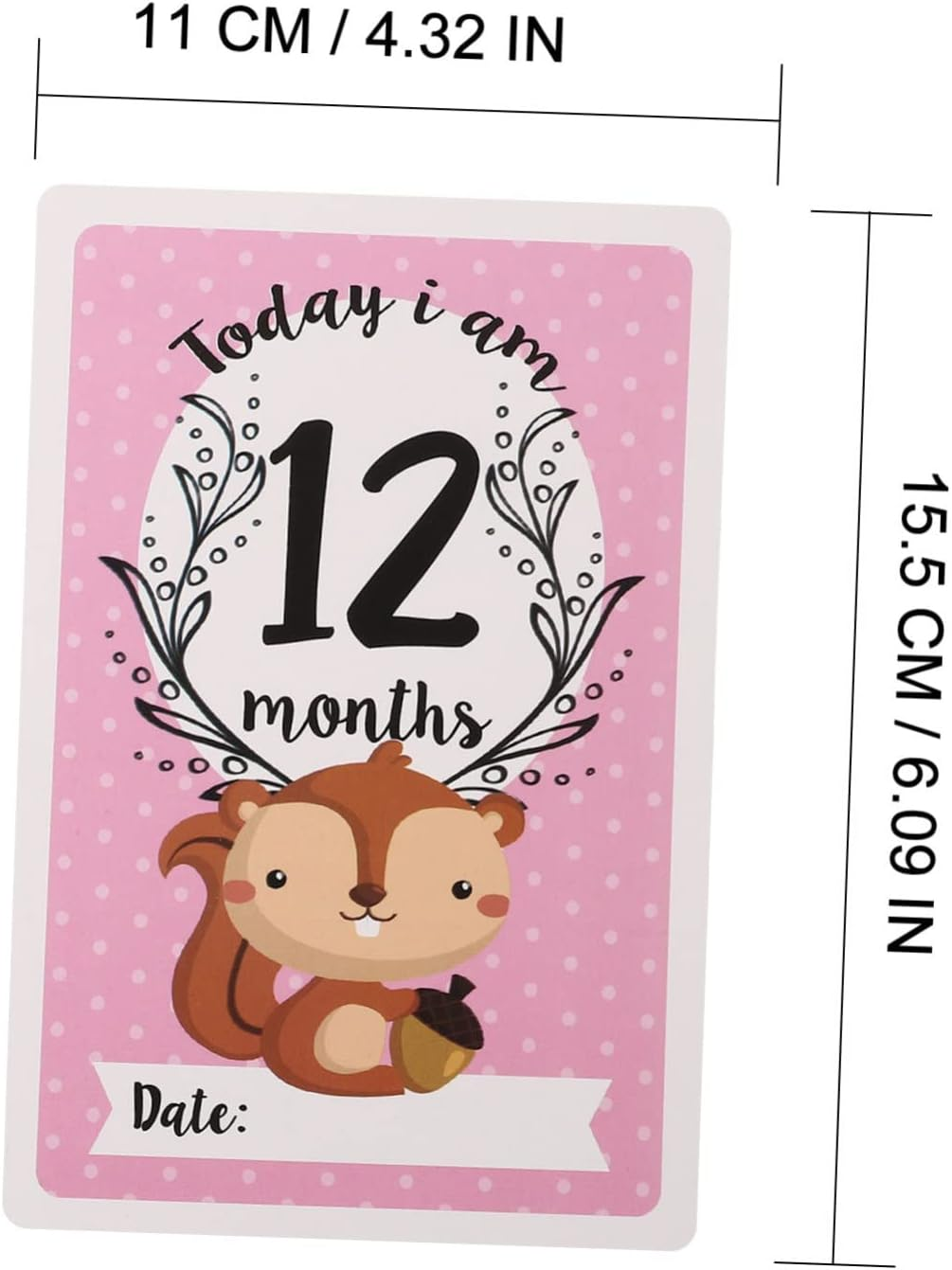 12Pcs Animal Monthly Cards Milestone Cards Growth Recording for Commemorative Occasions image number 2