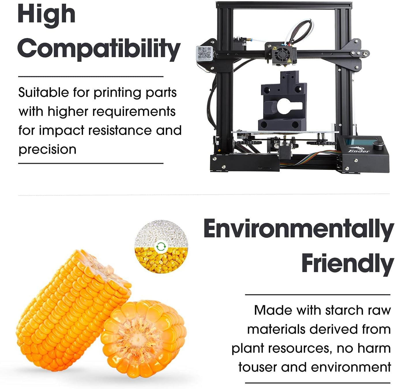 Esun 3D Printing Filament PLA Super Tough Spool 1.75Mm 1KG Dimensional Accuracy +/- 0.05Mm for 3D Printers,White - Grey image number 5