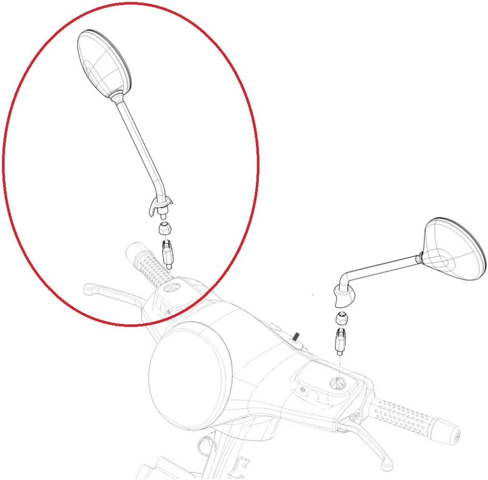 OEM Genuine Original Piaggio Vespa Right RH Side Rearview Mirror Chrome for Vespa LX 50 125 150 Chrome CM027605 CM020405 image number 2