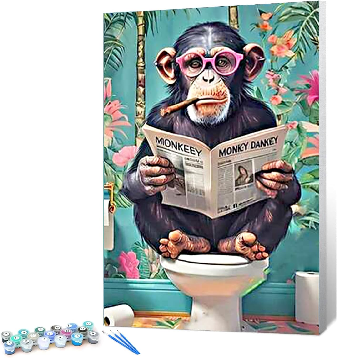 HEIBAGO Paint by Numbers Framed, DIY Chicken Paint by Numbers Kits, Animal Paint by Numbers for Adults Arts and Crafts Acrylic Pigment Drawing Paintwork Wall Art for Home Wall Decor 30X30Cm