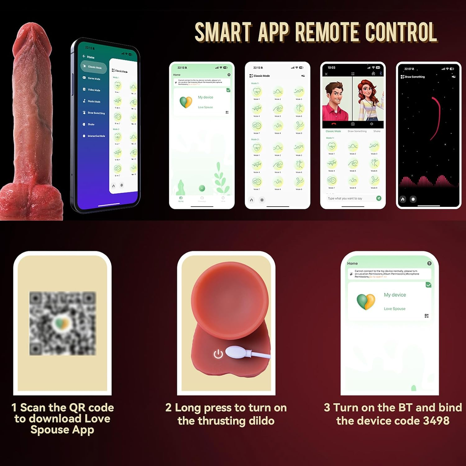 Realistic Thrusting Dildo Vibrator Adult Sex Toys - 9 Inch Suction Cup Dildo with Thrusting & Vibrating & Rotating Mode, G Spot Anal Clitoral Stimulator Silicone Thick Dildos for Women Couples Sex Toys image number 6