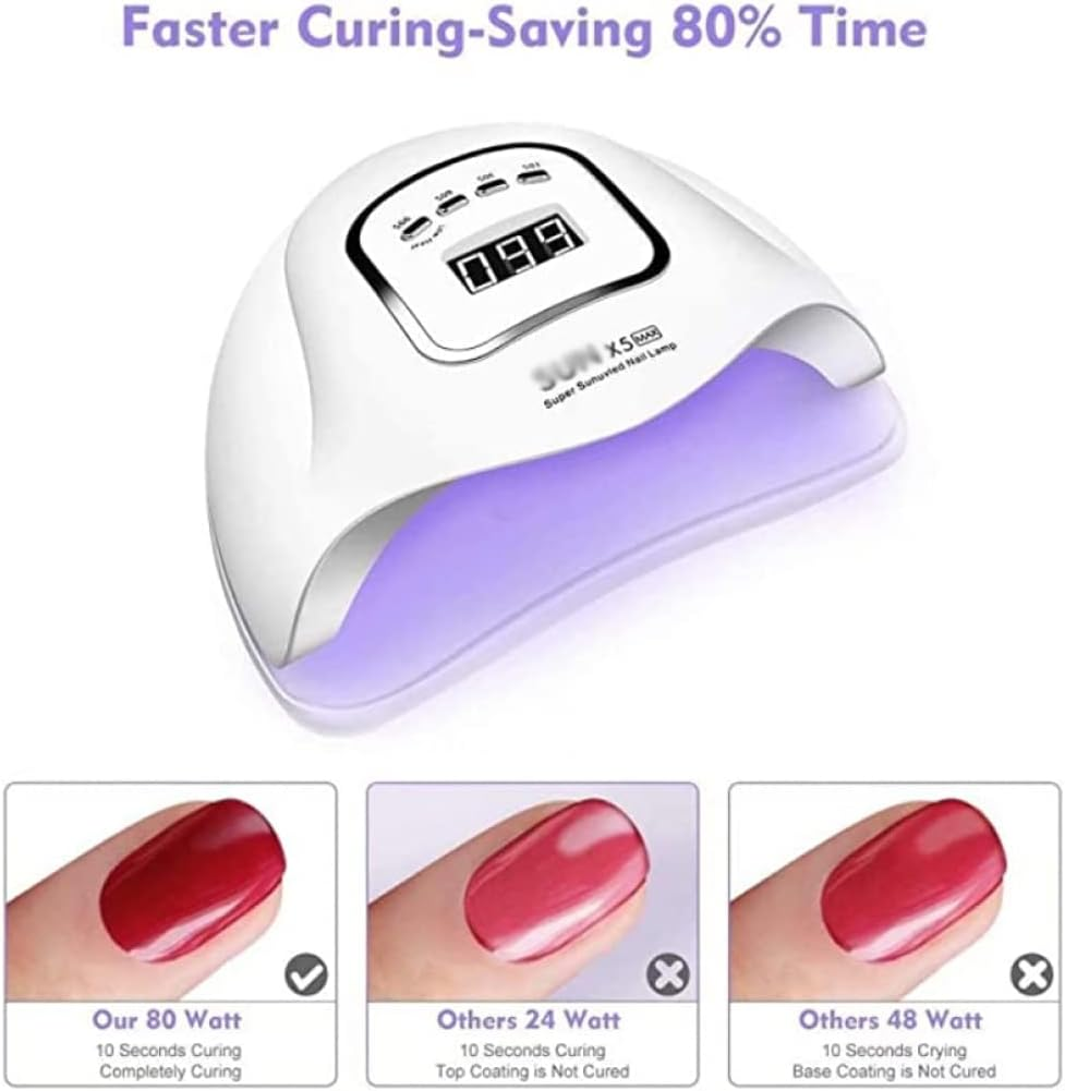 Nail Lamp120W Led Uv Nail Drying Lamp Fast Gel Nail Polish Curing Lamp Professional Salon Nail Dryer for Manicure Pedicure White image number 2