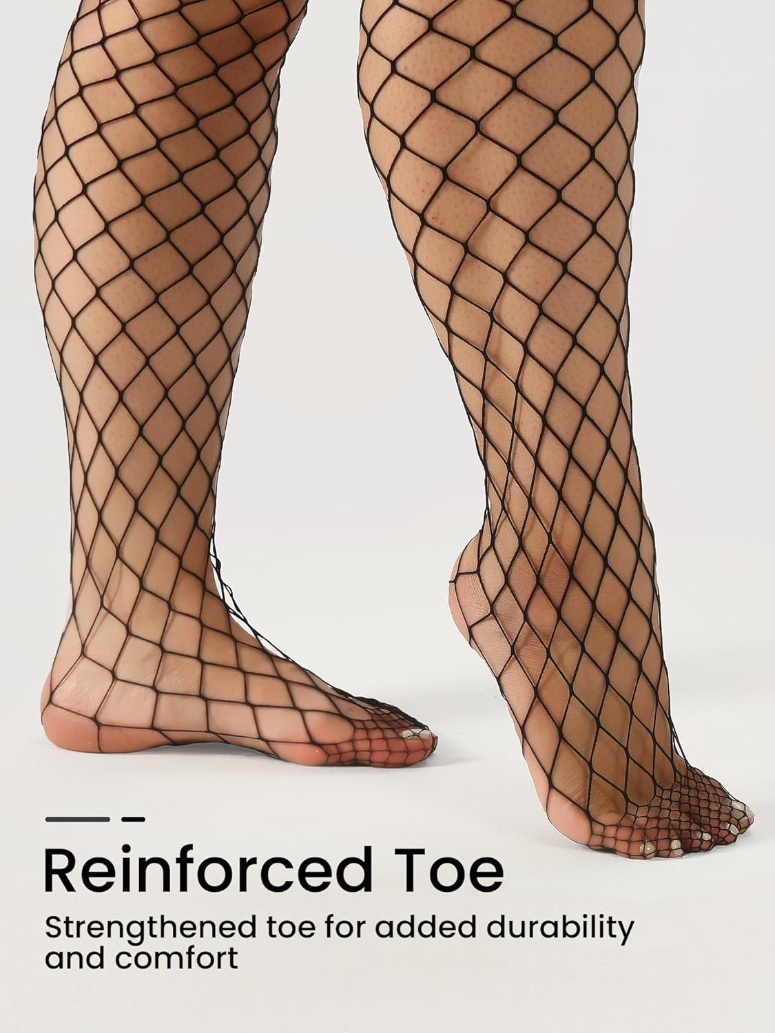 Plus Size Fishnet Tights Stockings Big Mesh Leggings Pantyhose for Women - Caramel image number 3