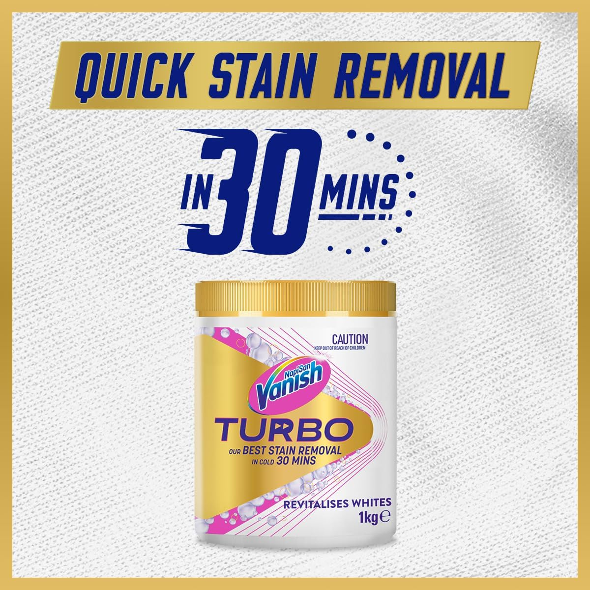Vanish Napisan Gold Pro Turbo Oxi Action Crystal White Stain Remover Powder 1Kg image number 1