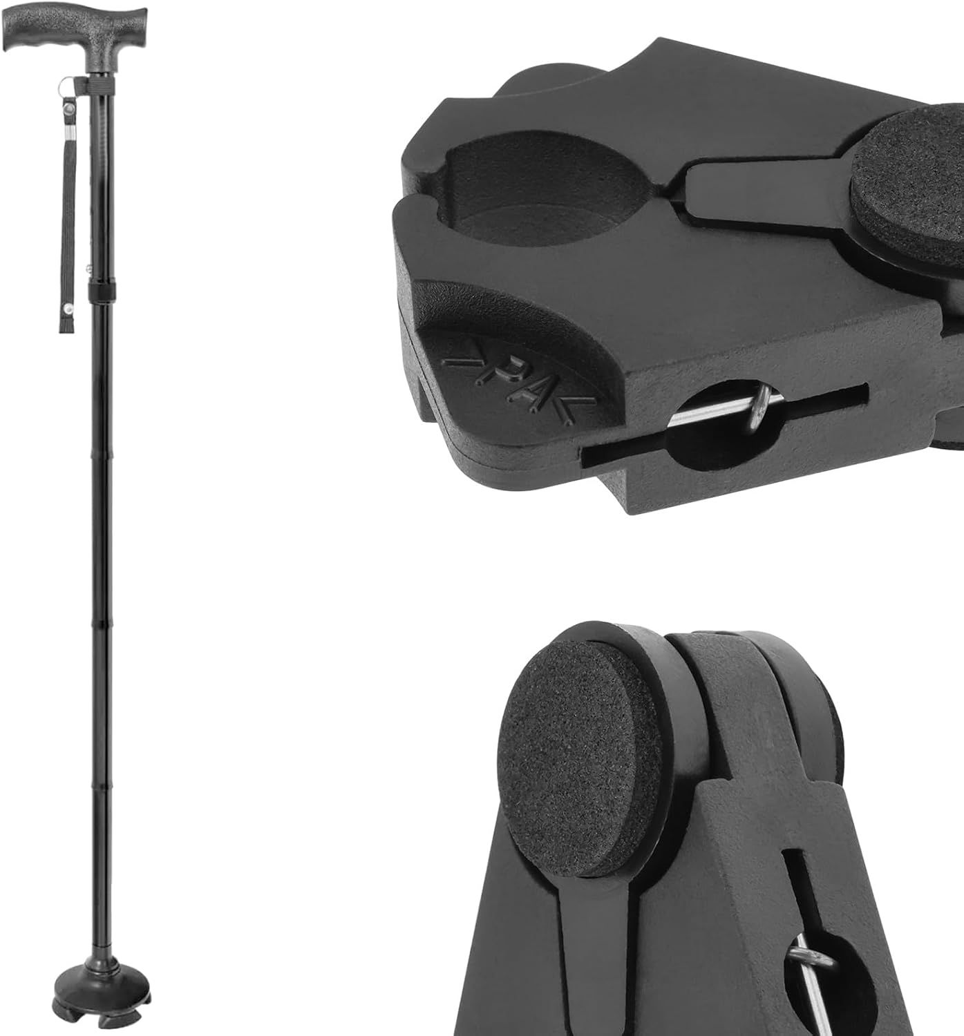 2PCS Walking Stick Holder for Table Black 5.2X4.7Cm Height 2.1Cm Ideal for Tube Diameters from 1.6Cm to Max 2.5Cm Table Clamping Devices image number 6