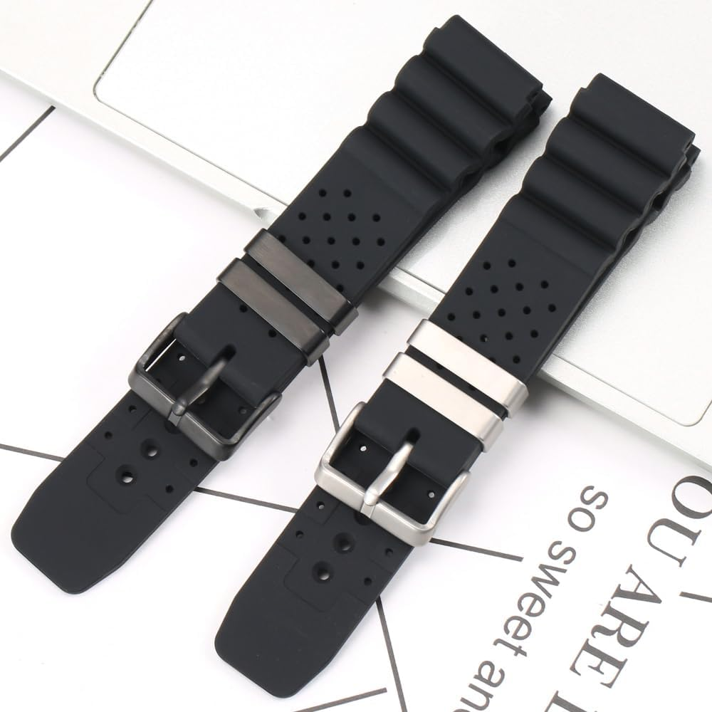 XBHSW 22Mm Silicone Watch Band Compatible with Citizen Eco Diver Smartwatch Interchangeable Strap Watch Bracelet image number 3