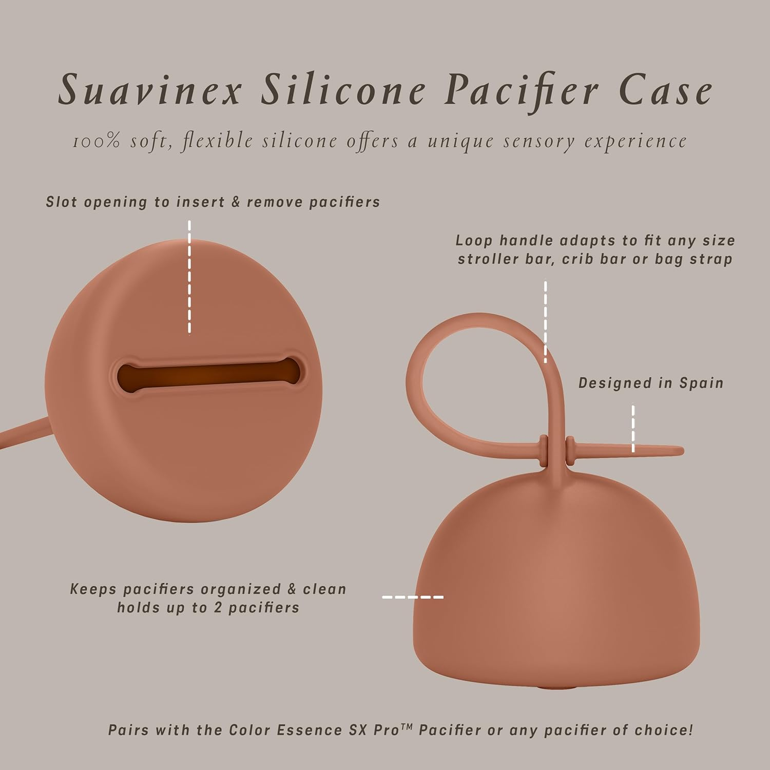 Suavinex Silicone Soother Holder Case, Color Essence Green image number 4