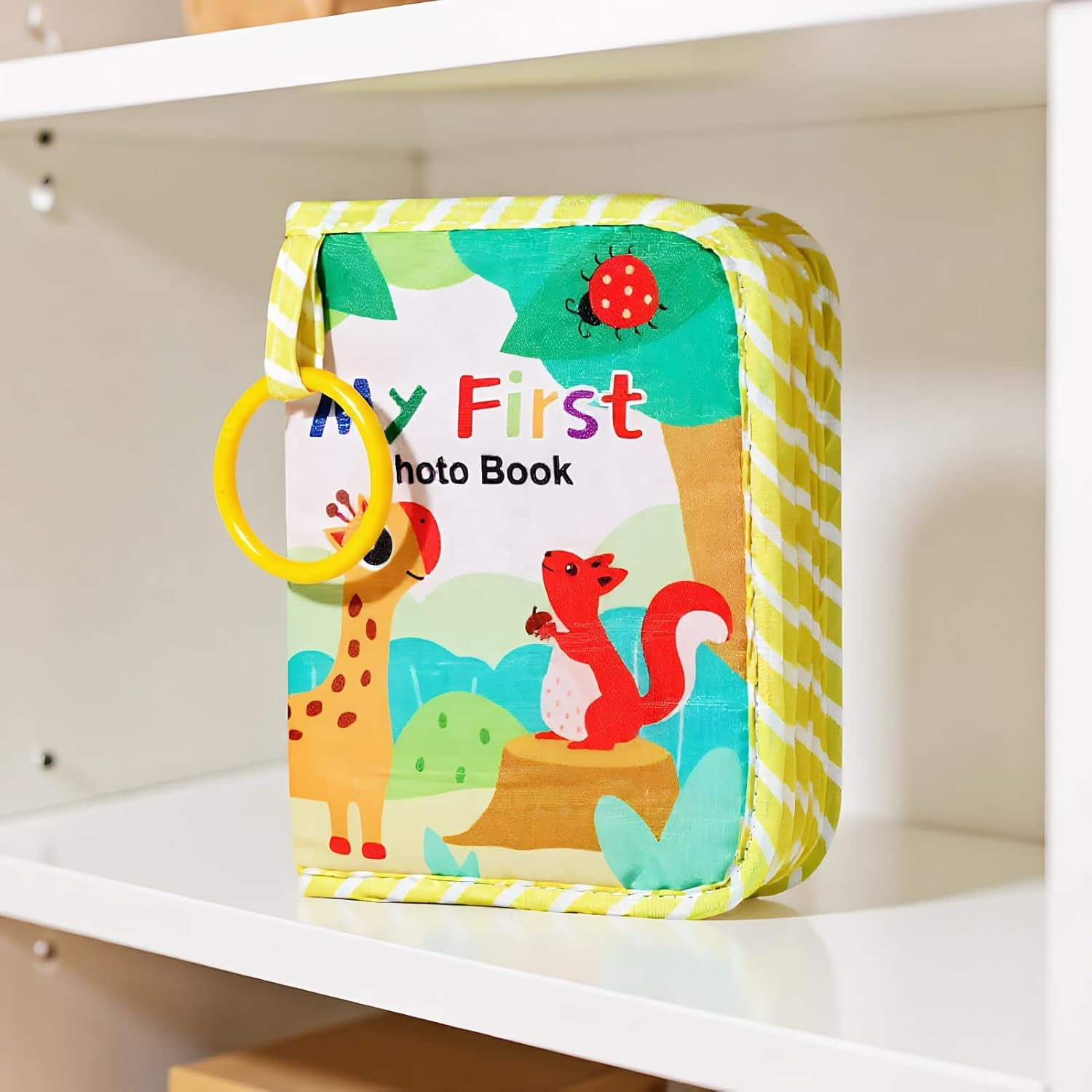 Baby Photo Albums | Baby Photo Book Soft | Keepsake Memory Keeping Cloth with Mirror for Family Kids Birthday Gender Reveal Memories - Land image number 3