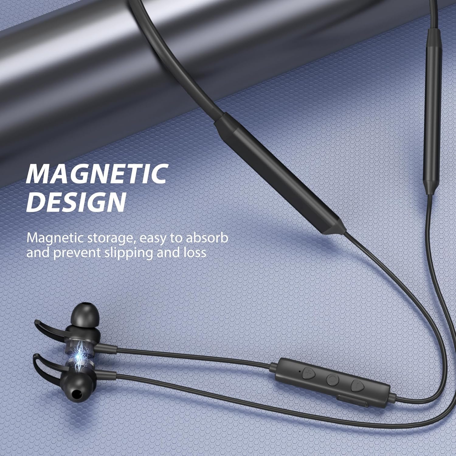 MORMOQUE G5 Neckband Bluetooth Headphones,With Microphone Wireless Earphone,Hifi Deep Bass Earbuds,Magnetic Metal Headset,Ipx5 Sweatproof 36Hrs Playtime for Sports Music Phone Call