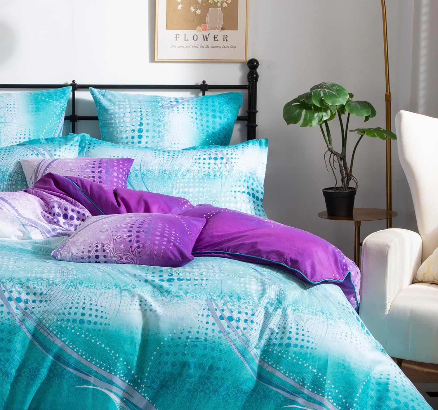 FABRIC FANTASTIC Vitara Quilt Cover Set, 3 Piece Duvet Cover Set Includes 2 Pillowcases, Doona Cover Set (Queen Size) image number 2