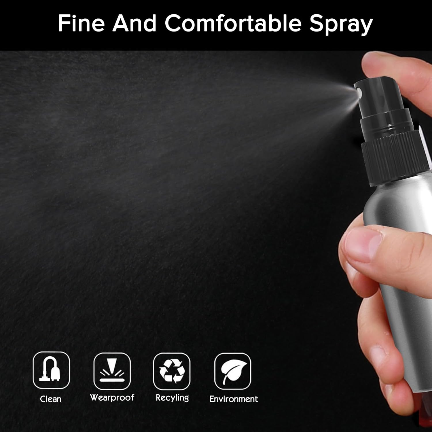 Bohoray Pack of 6 30 Ml Spray Bottle, Small Aluminium, Aluminium Spray Bottle, Atomiser Spray Bottle, Pump Atomiser with Funnel/Syringe/Label, Portable Atomiser Perfume for Cosmetics, Liquid image number 4