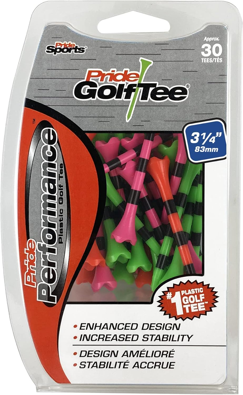 Pride Performance 3-1/4" Striped Golf Tee, 30 Count image number 2