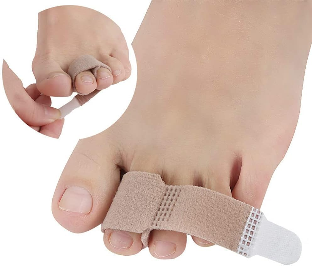 Hammer Toe Straightener, 10Pcs Toe Cushioned Bandages, Toe Finger Buddy Bands,Toe Straightener Toe Protector Wraps Toe Splints Bent Toes Corrector Toe Separators,Broken Toe Splint Wraps Finger Loops image number 2