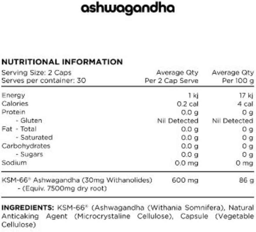 Switch Nutrition Ashwagandha (KSM-66), Stress Management Capsules, 300Mg, 60 Capsules image number 3