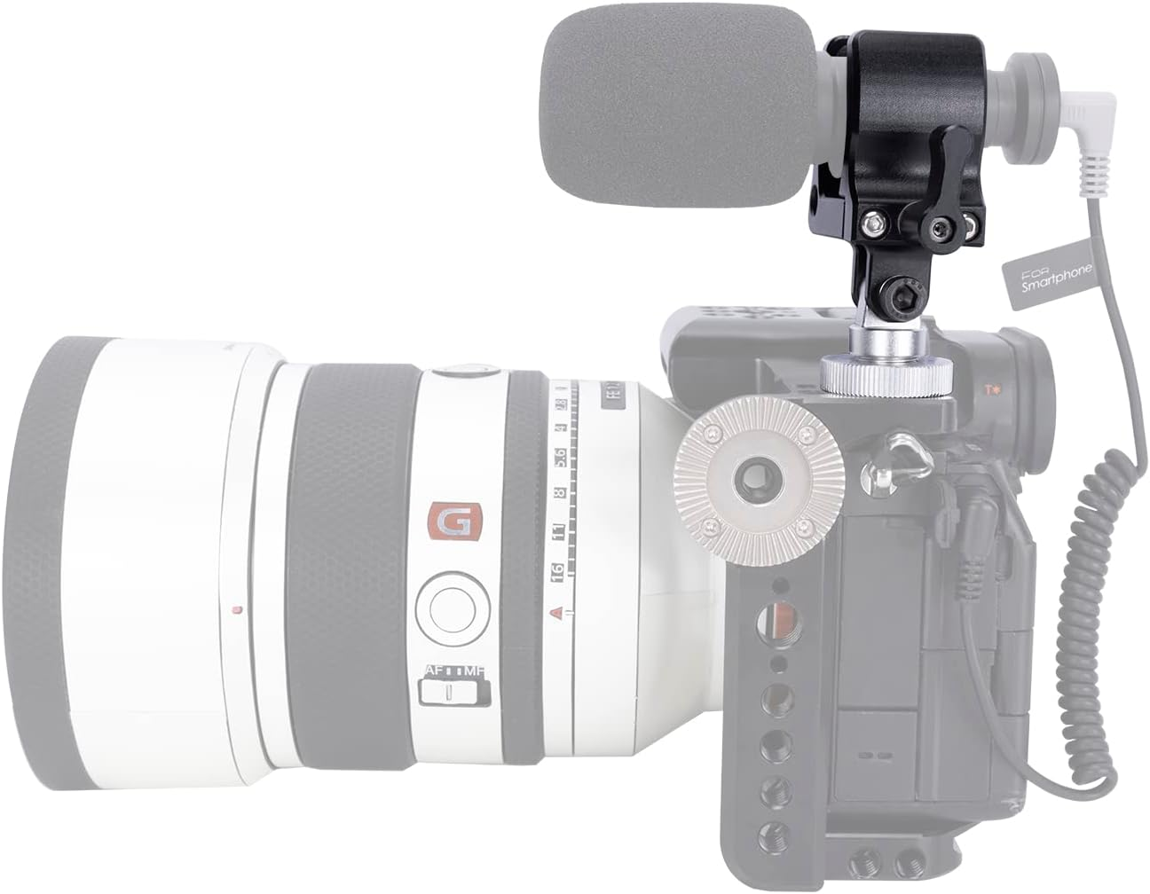 Niceyrig Shockproof Shotgun Microphone Holder Aluminum Alloy Clamp with Cold Shoe Adaptor, LED Flashlight Holder (18-35 Mm) image number 3