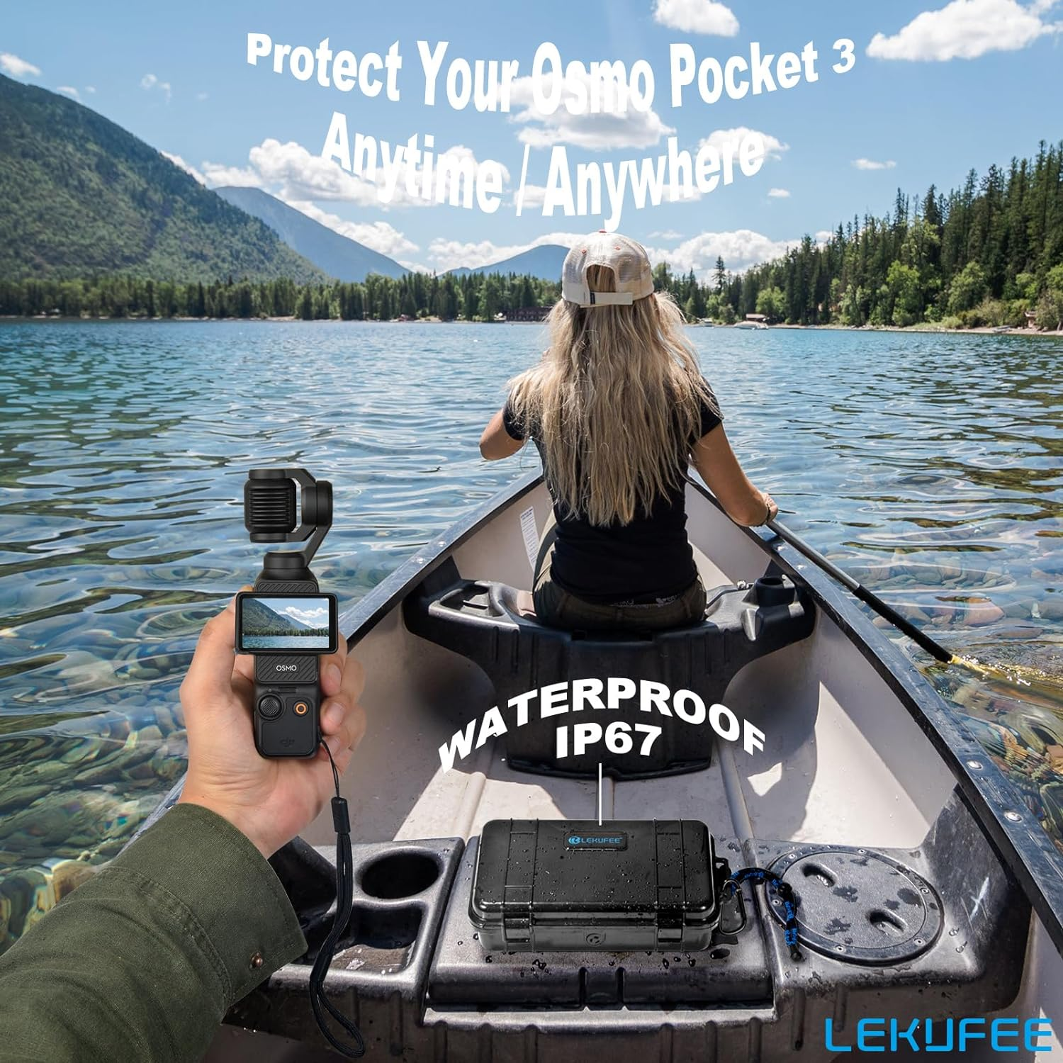 Lekufee Travel Waterproof Hard Case Compatible with DJI Osmo Pocket 3/Creator Combo/Power Expansion Combo/Dji Pocket 3 Video Camera/Vlogging Camera and Accessories(Case & Bag Only) image number 3