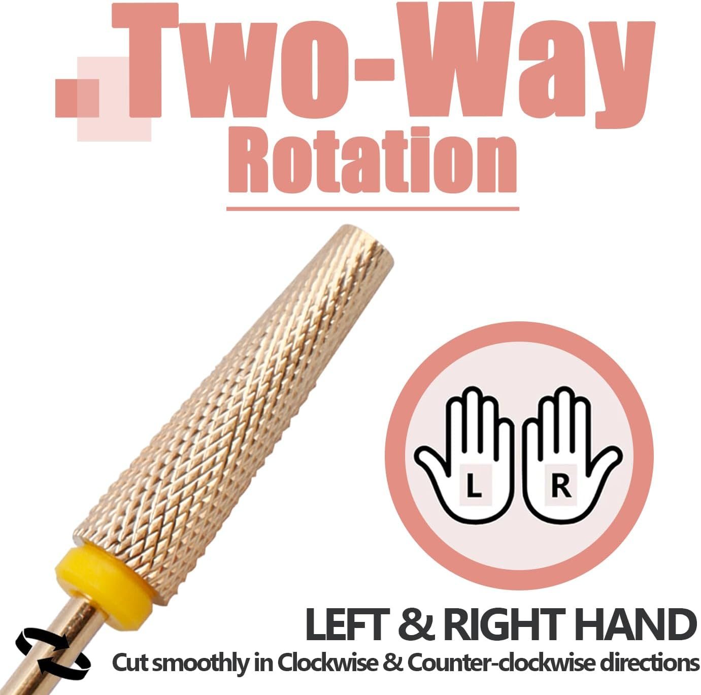 Bestgle 4 Pcs Nail Drill Bits, Nail Drill Bit Set 3/32'' Shank Taper Nail Drill Carbide Tungsten Flat Top Nail Bits Super Long Nail Drill Bit Nails Manicure Kit Safety Bits for Nail Drills, F C M XF Grit image number 6