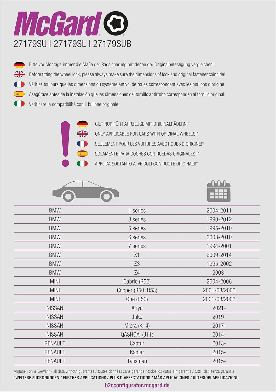 27179SU Wheel Lock Bolts SU M12 X 1,5, Cone Seat, Shaft Length 25,5 Mm, Overall Length 49,5 Mm, Hex Size 17Mm, Key Diameter 25,8 Mm image number 3