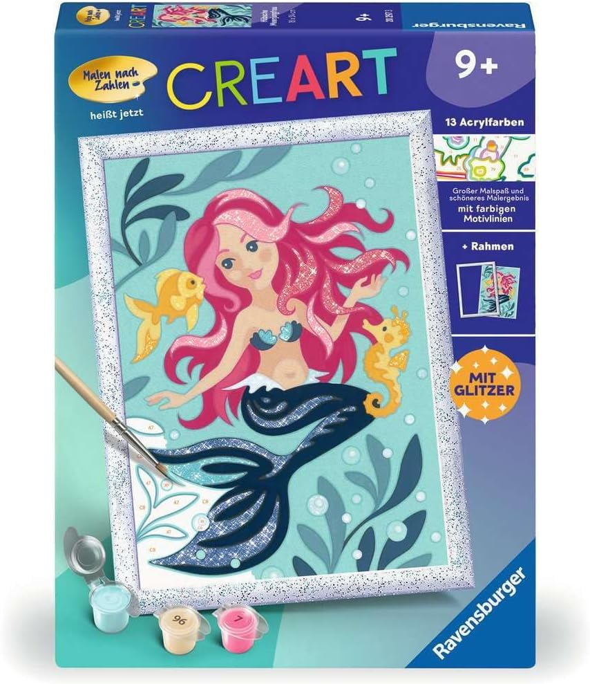 Ravensburger Malen Nach Zahlen 20297 - H&uuml;bsche Meerjungfrau - Kinder Ab 9 Jahren image number 1