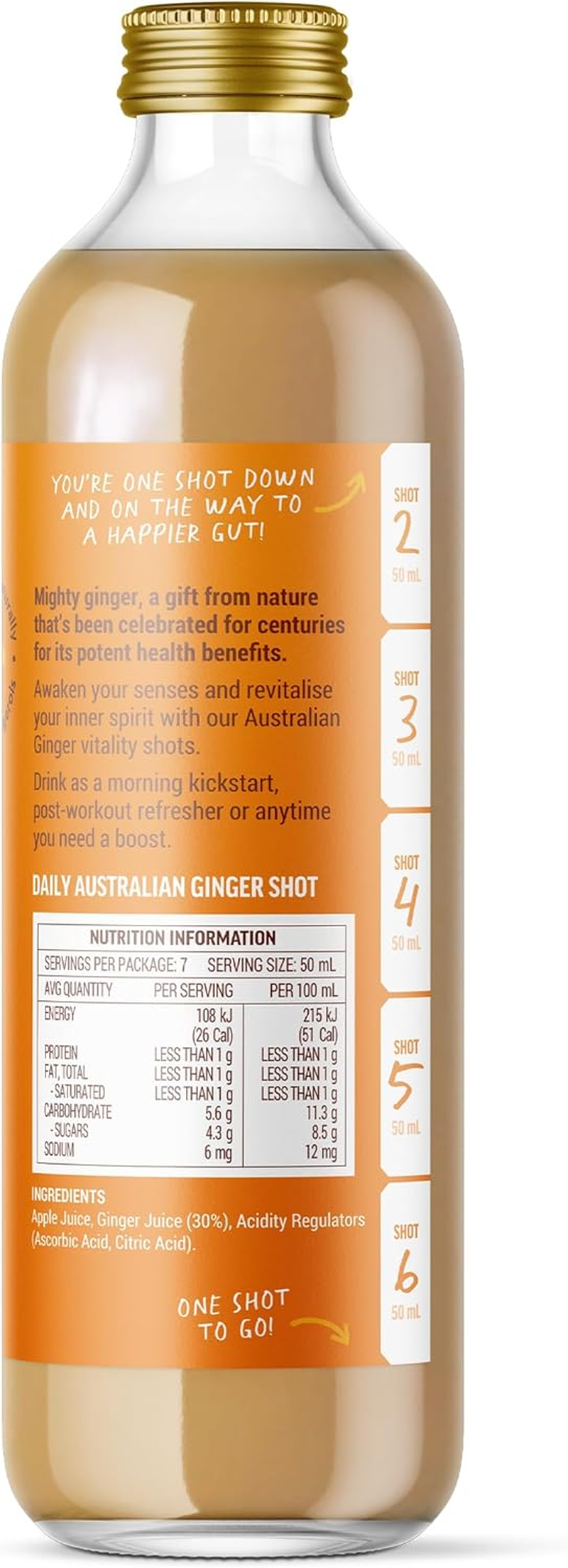 Buderim Ginger Australian Ginger Shots &ndash; 7-Day Supply, Made with Bioactive Ginger Juice, 350Ml Glass Bottle, Take 1 Shot a Day or Add to Smoothies, Salad Dressing and Stir-Fries. image number 4