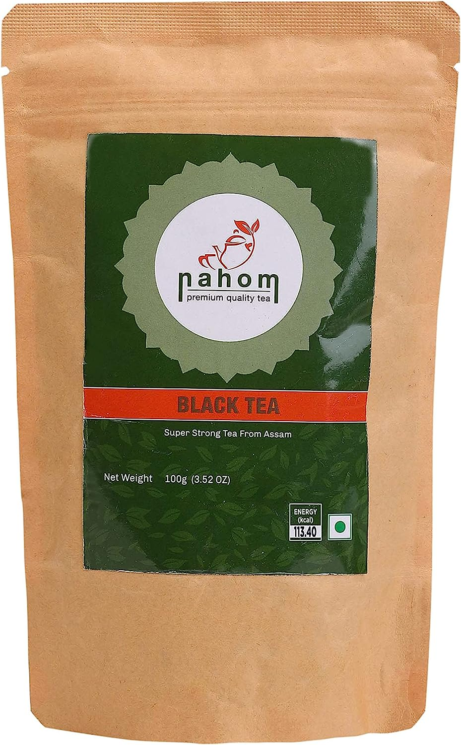NAHOM Premium CTC Assam Black Tea & English Breakfast Tea | Strong, Full Bodied, Bold, Delicious| Perfect for Kombucha, Iced Tea & Irish Breakfast Tea - 3.53Oz | 100G - Pouch image number 4
