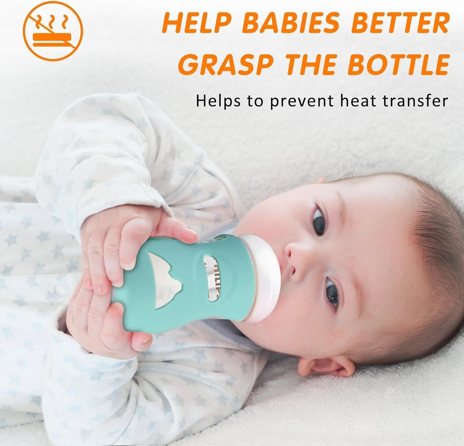 Silicone Sleeves for Avent Natural Glass Baby Bottles, 3 Pack anti Breakage Baby Bottle Holder, Compatible Philips Avent Glass Natural Baby Bottle 8 Oz, BPA Free(White+Blue+Green) image number 4