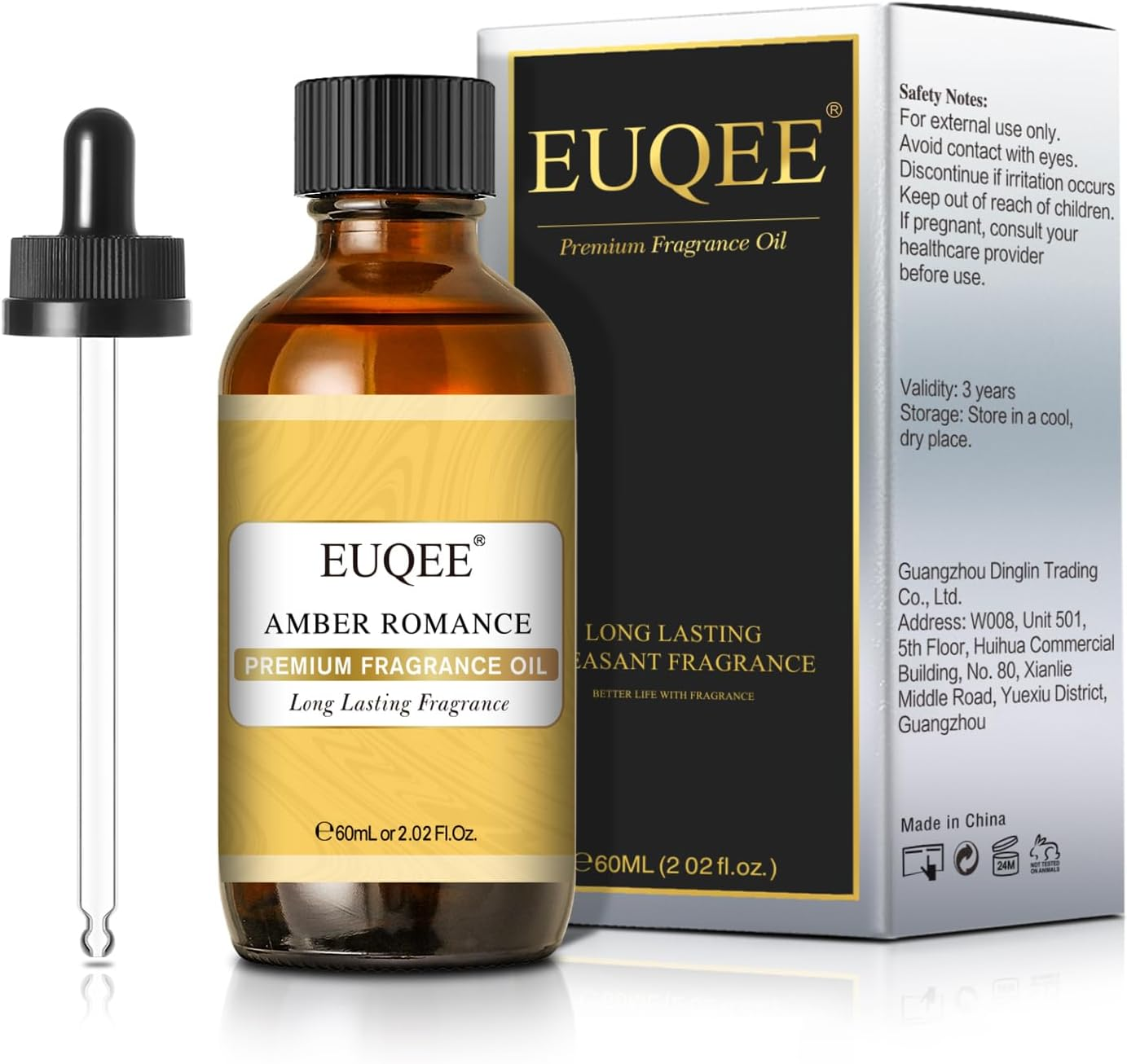 EUQEE Amber Romance Fragrance Oils, 2.02 Fl Oz Essential Oils for Diffuser, DIY Soap, Candle Making - with Glass Dropper (60Ml) image number 2